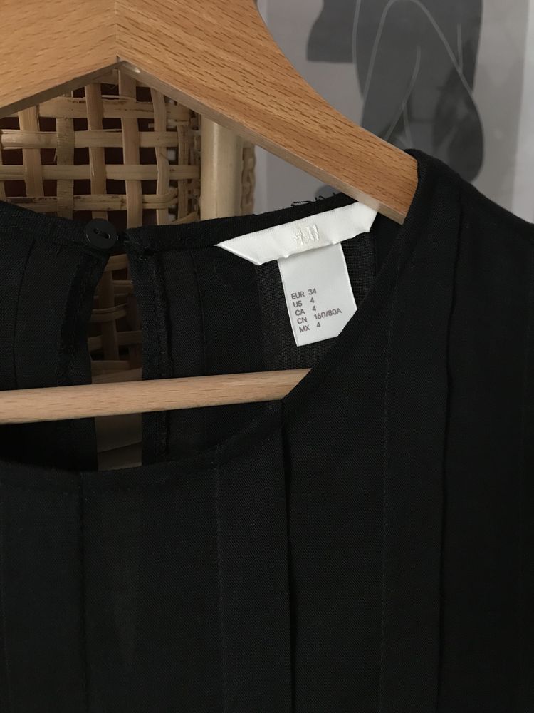 Sukienka H&M czarna 34 XS/S basic wiskoza