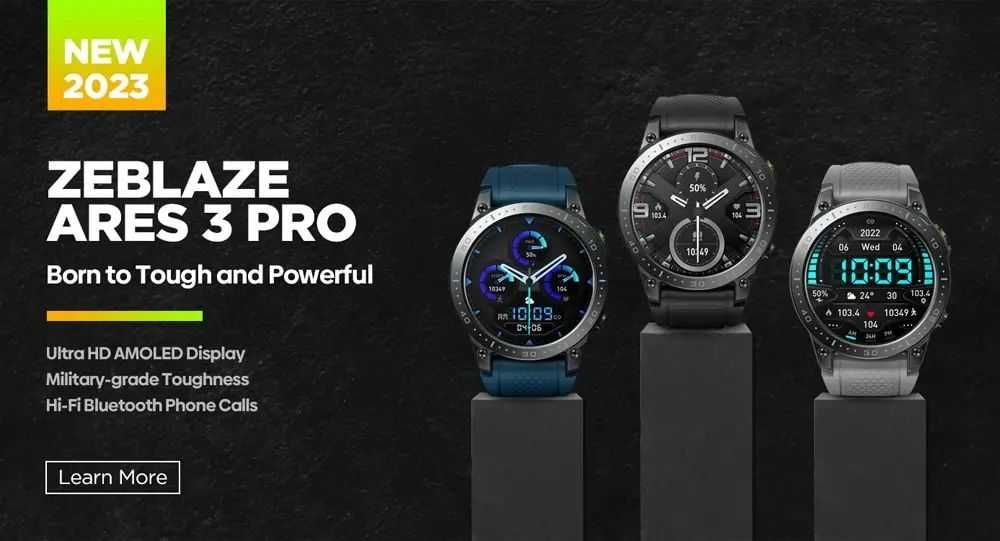 Smartwatch Zeblaze Ares 3 Pro Czarny AMOLED Menu PL Męski Sportowy