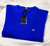 Tommy Hilfiger sweter niebieski  L merino Italian Yarn Premium Line th