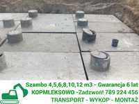 Szamba betonowe zbiorniki na szambo 4,6,8,10,12m z wykopem Piaseczno
