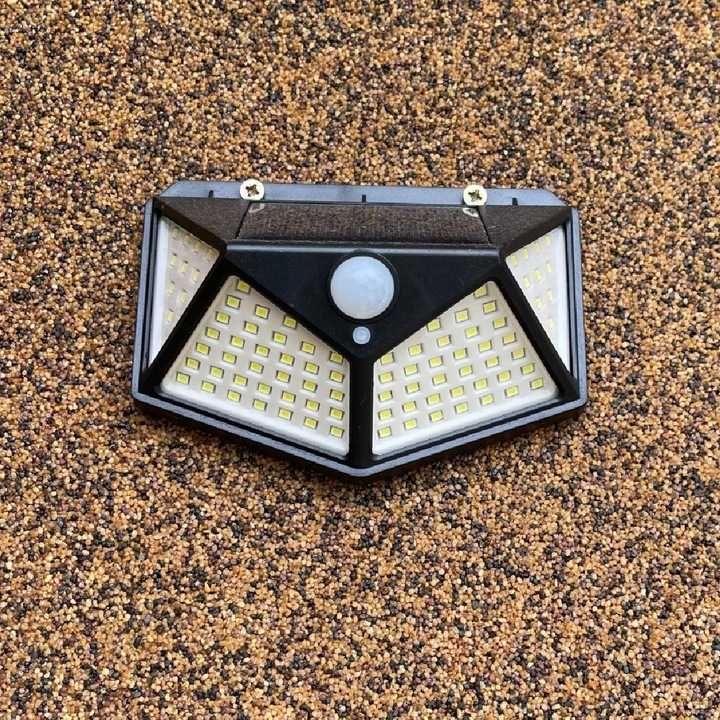 Lampa solarna lampka 100led z czujnikiem ruchu i zmierzchu do ogrodu l