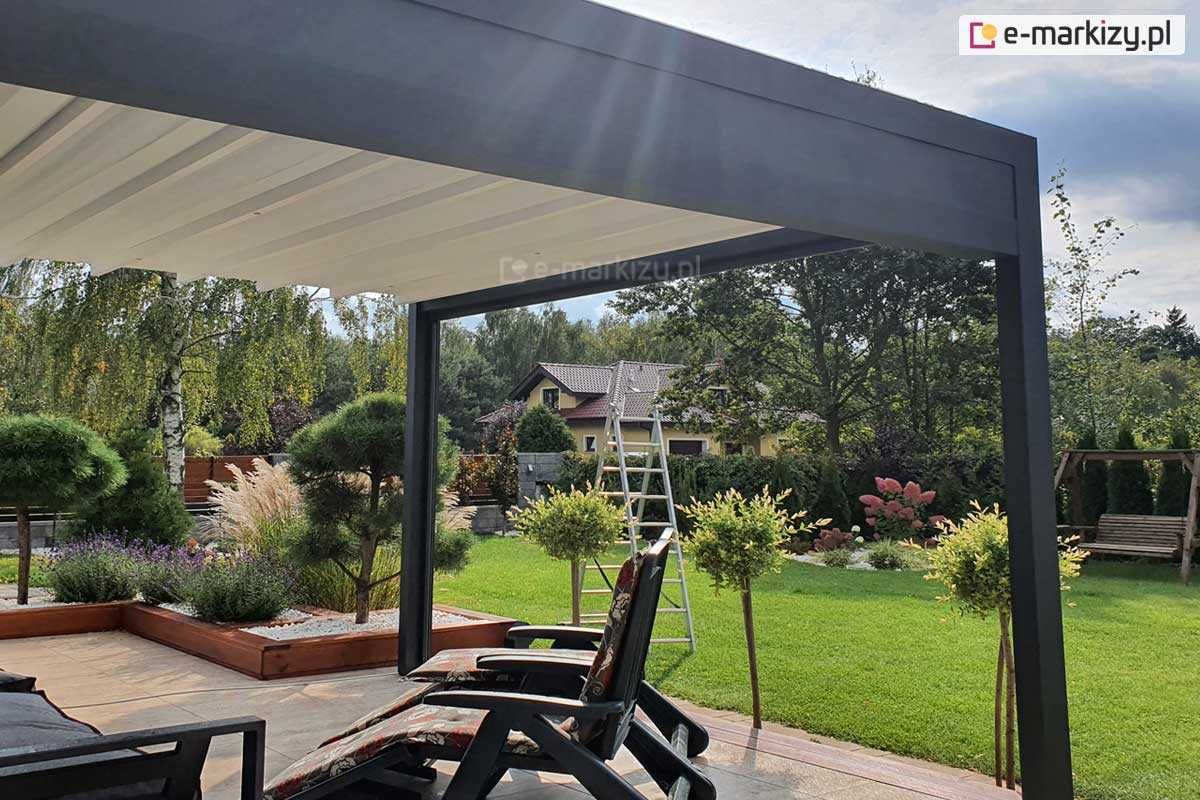 LUXURY - Wytrzymała Pergola Aluminiowa z Rozwijanym Dachem Tkaninowym