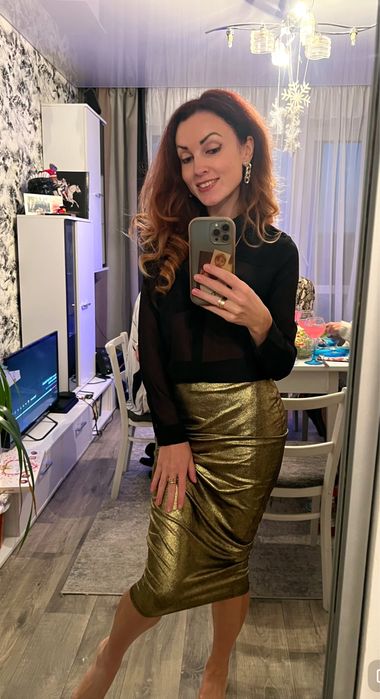 Женская юбка booohooo(Голд)