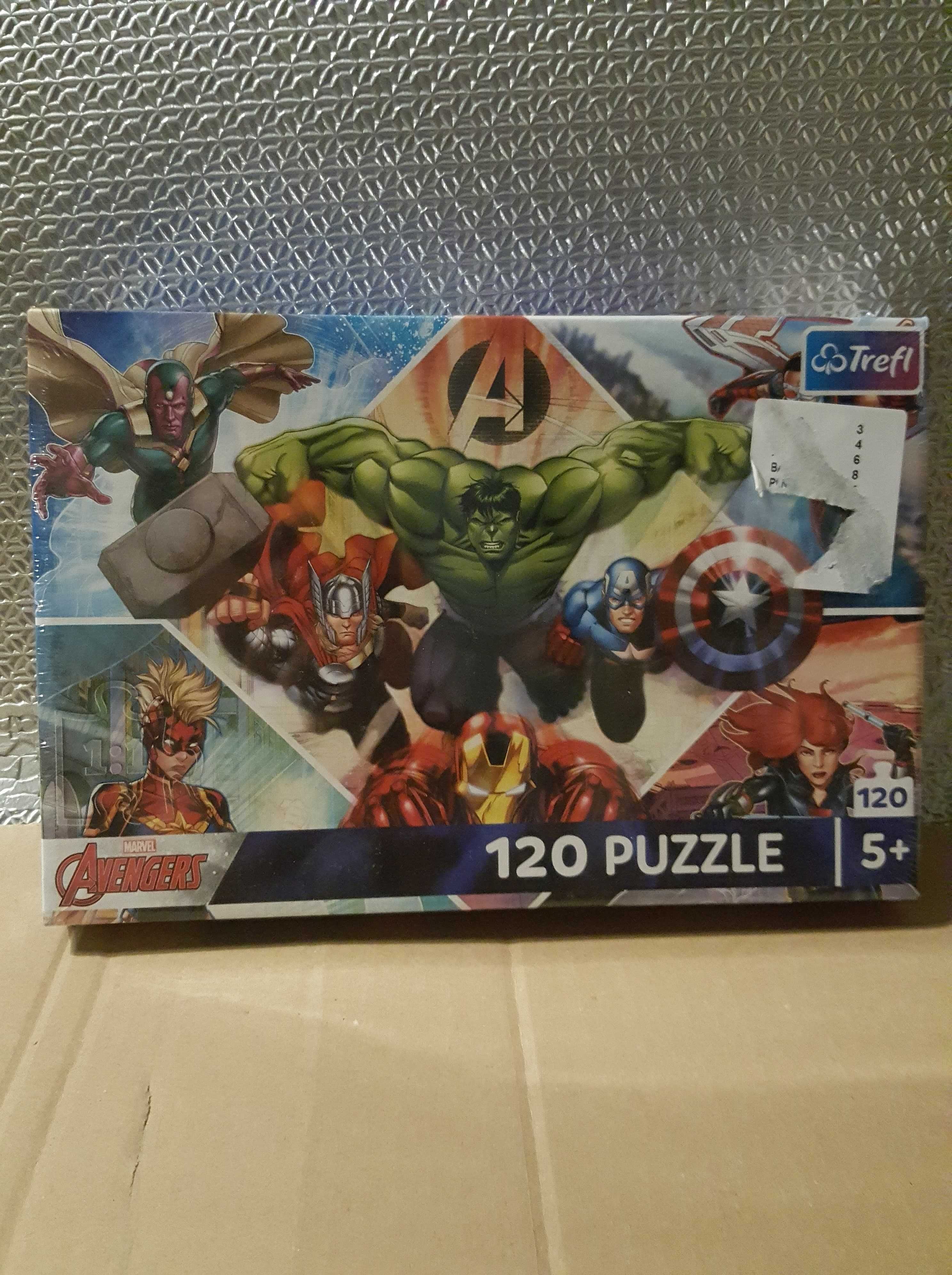 Puzzle Waleczni Avengersi MARVEL HULK IRONMAN 8+ 120 el. Trefl