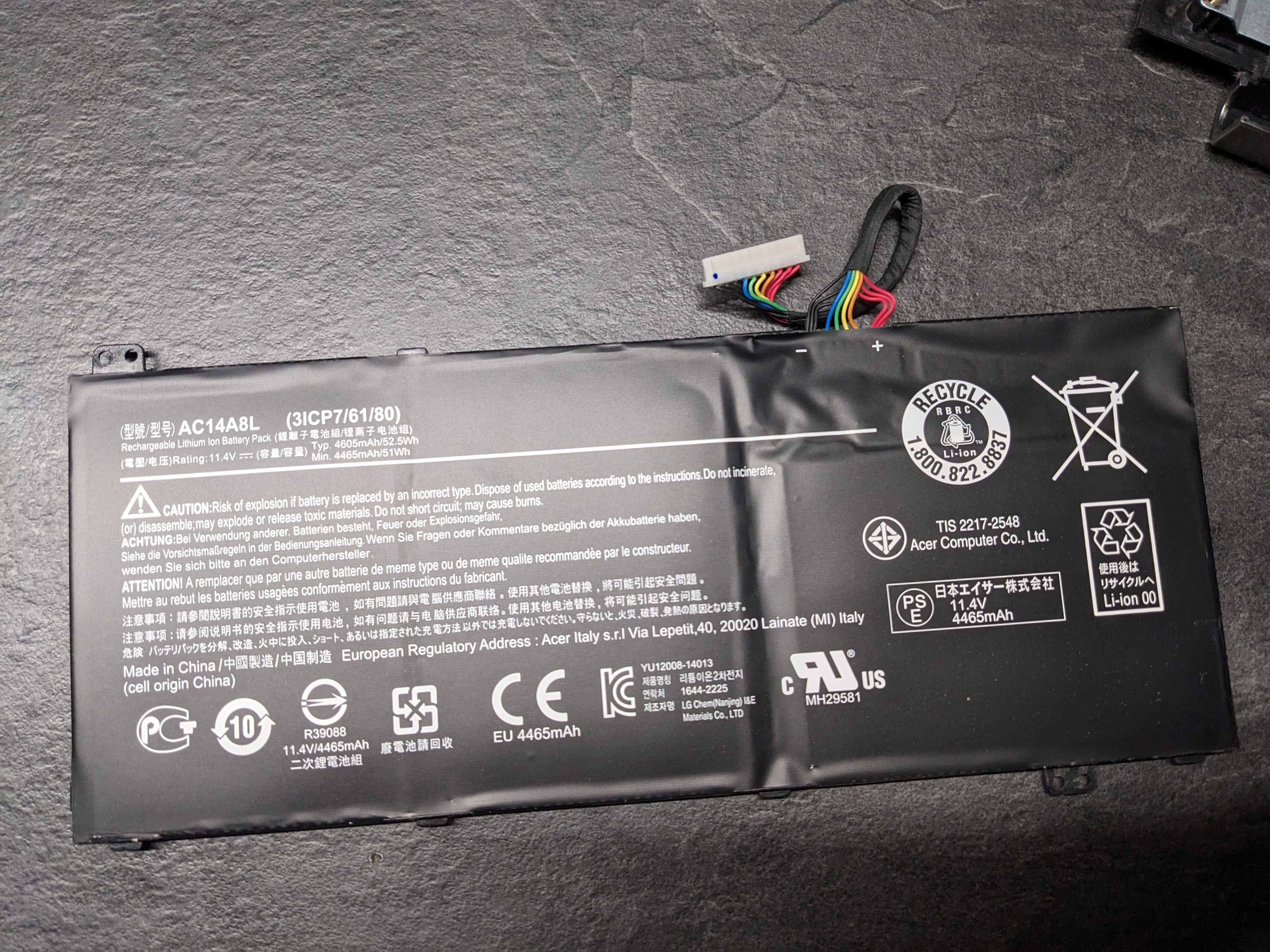 Acer Aspire VN7-591 разборка