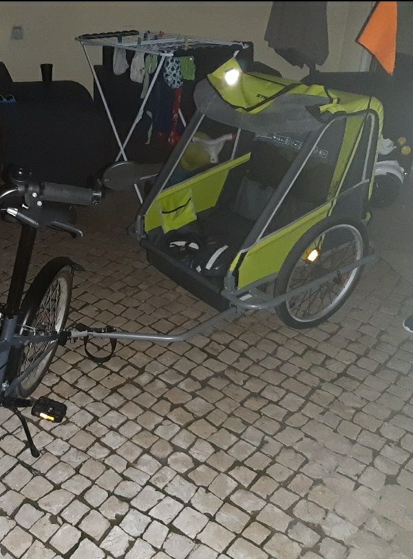 Reboque de bicicleta para 2 crianças