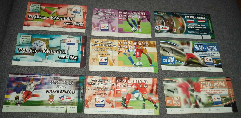 Polska  Bilet wstępu na mecz piłka nożna siatkówka 21 sztuk