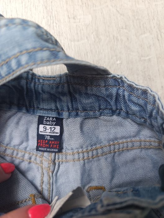 Spodnie ogrodniczki jeansowe dżinsowe Zara 74