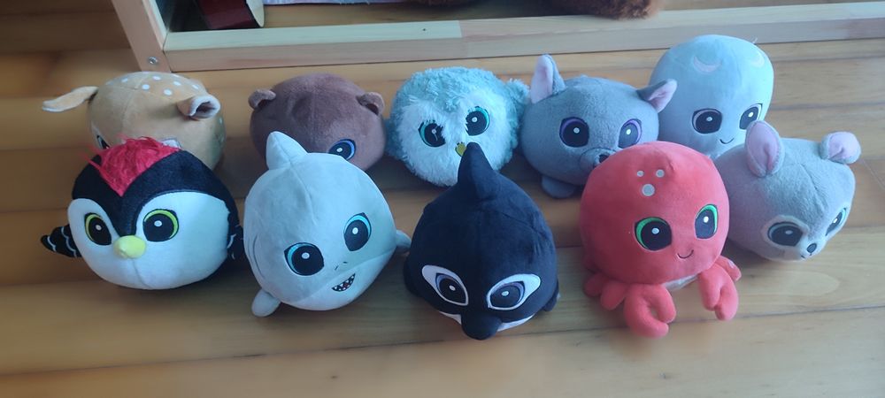 Conjunto completo de peluches animais do mar