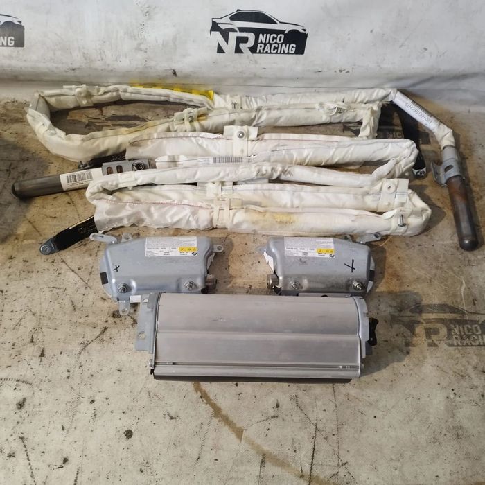 KOMPLET AIRBAG PODUSZKA KIEROWNICA DESKA KURTYNY FOTEL BMW E60