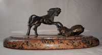 Escultura Cavalos Bronze Base Granito