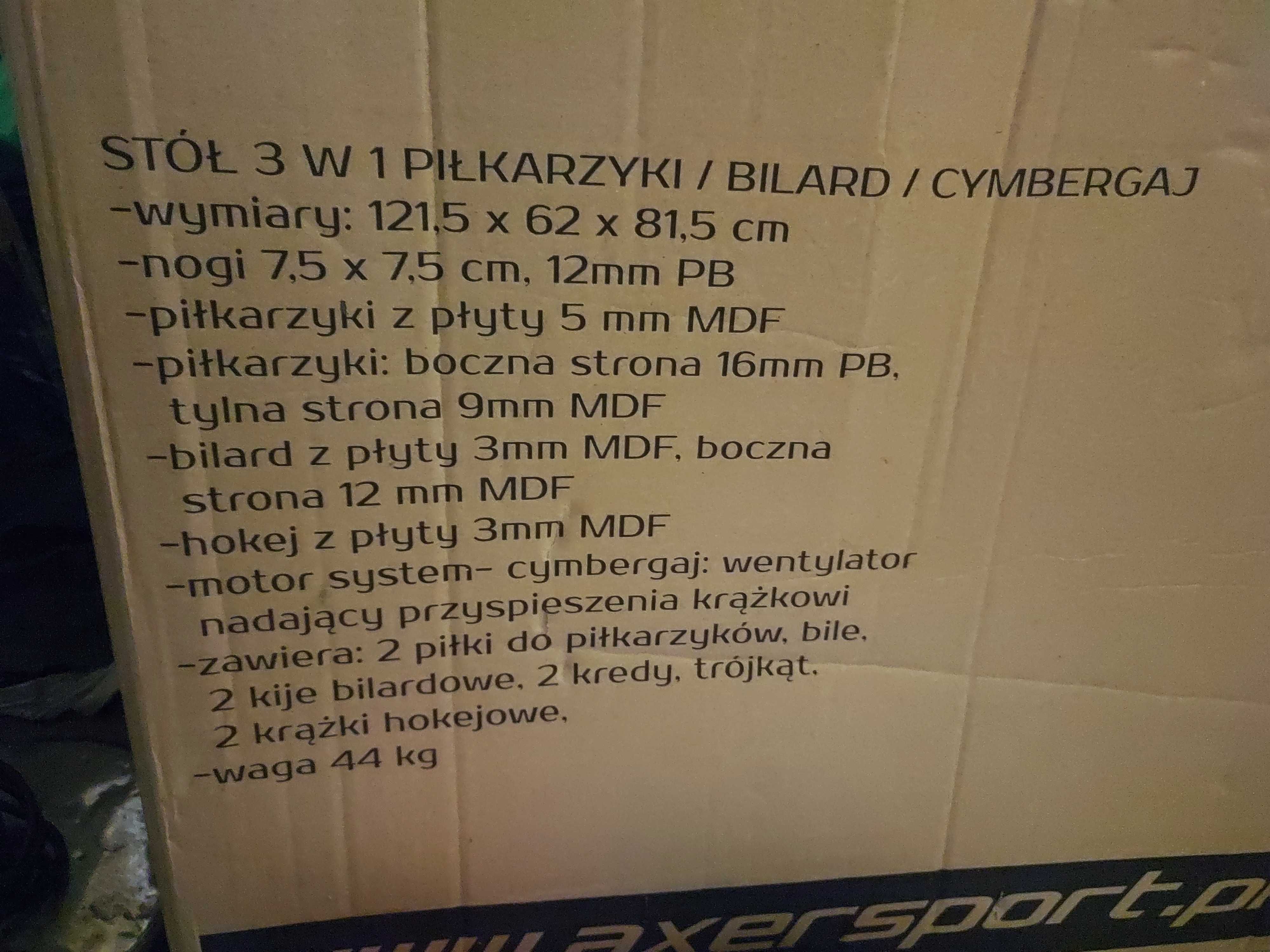 Stół 3 w jednym -piłkarzyki, cymbergaj,bilard