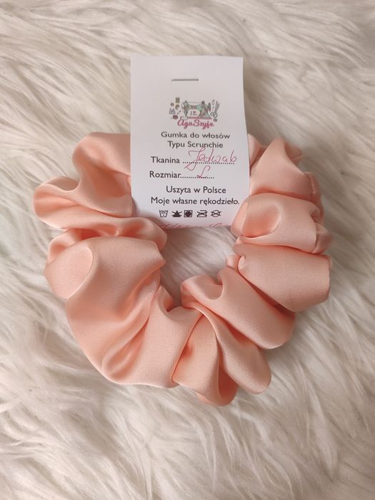 Scrunchie do włosów rozm L Jedwab
