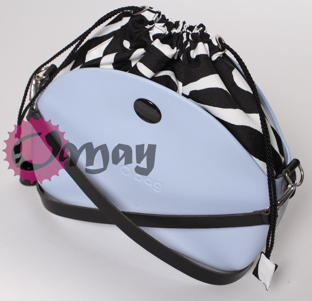 CZARNY organizer OBAG MOON LIGHT worek zebra 2 kieszenie komin OMAY