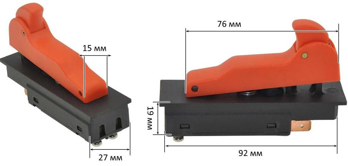 Кнопка болгарки Сraft 2500/Tekhmann TAG-23/2820 (2 контакта 18А),кн123