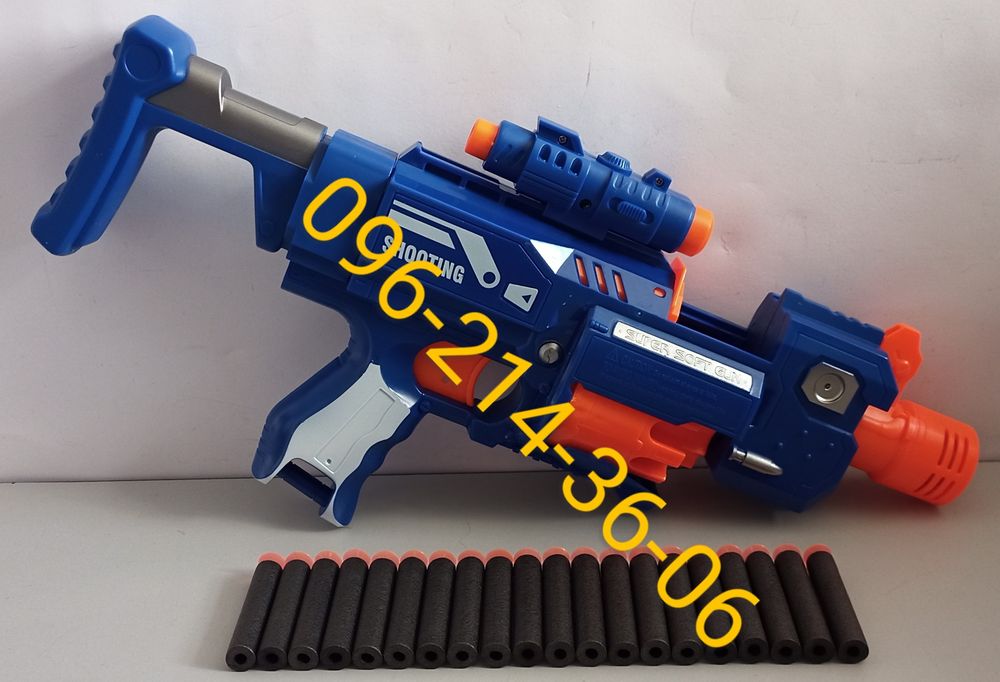 Бластер автомат детский на батарейках с пульками NERF