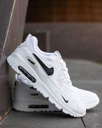 Кросівки чоловічі Nike Air Max 90 White Найк Айр Макс білі текстиль