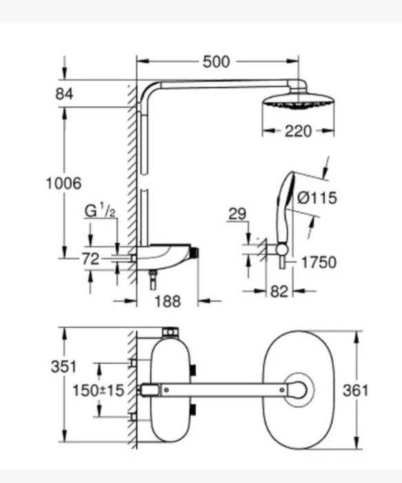 GROHE Rainshower smartcontrol duo 360 prysznic z termostatem 26250LS0