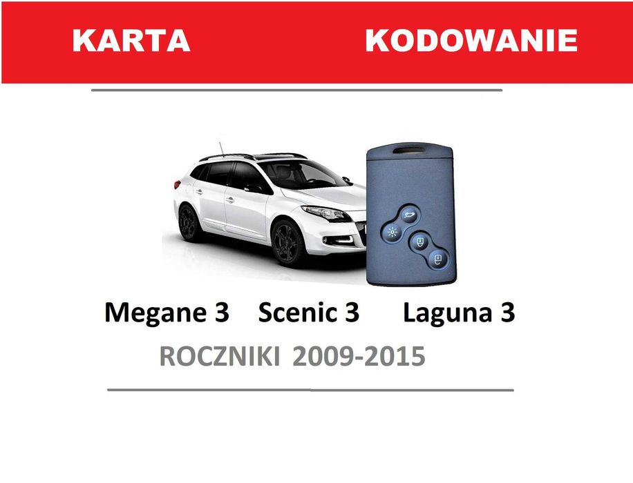 Nowa karta Renault Megane 3 , Laguna 3 , Scenic 3 , Clio 4 z Kodowanie