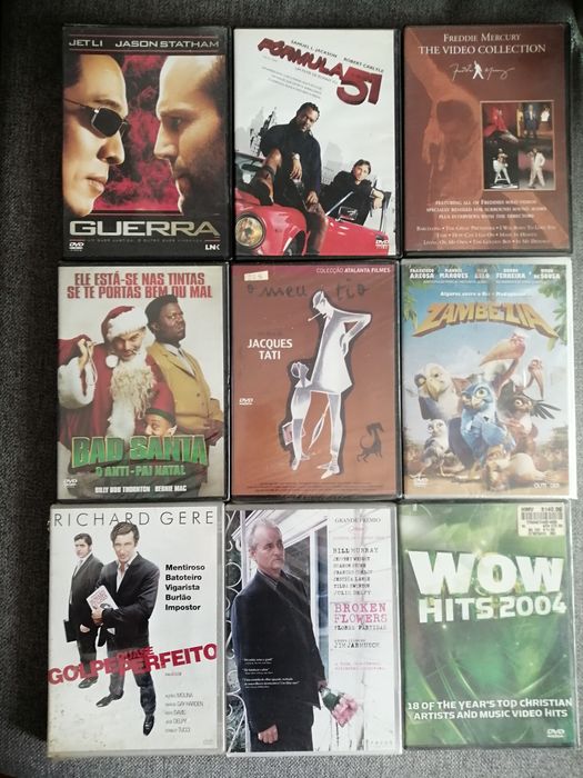 34 DVs originais. 23 ainda estão com plástico