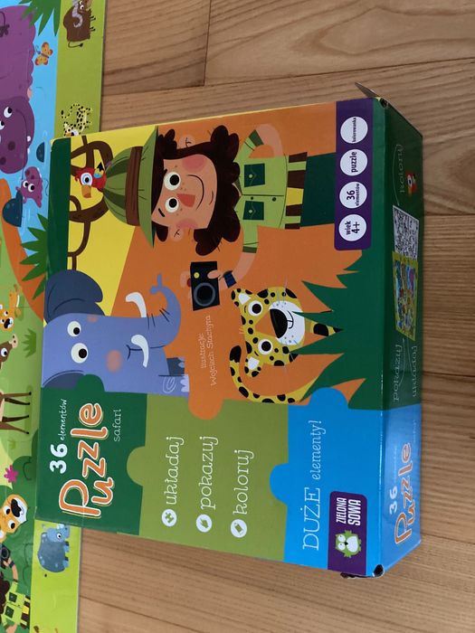 Zielona Sowa, puzzle Safari! Bardzo ładne, duże. Polecam!
