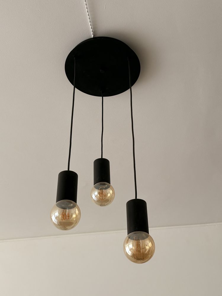 Candeeiro de tecto Preto Sklum com lampadas incandescentes decorativas