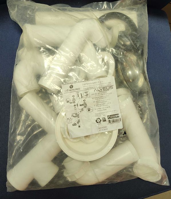 Syfon ALVEUS podwójny z korkiem automatycznym