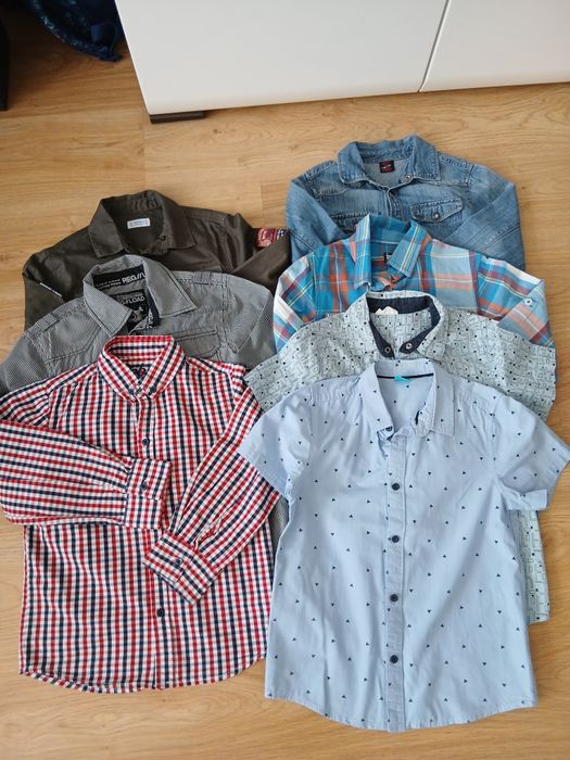 Mega paka dla chłopaka r. 122/128 bluzy koszulki spodnie koszule