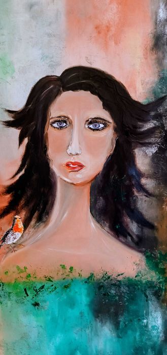 Óleo sobre tela, original, dimensões 100 cm x 80 cm