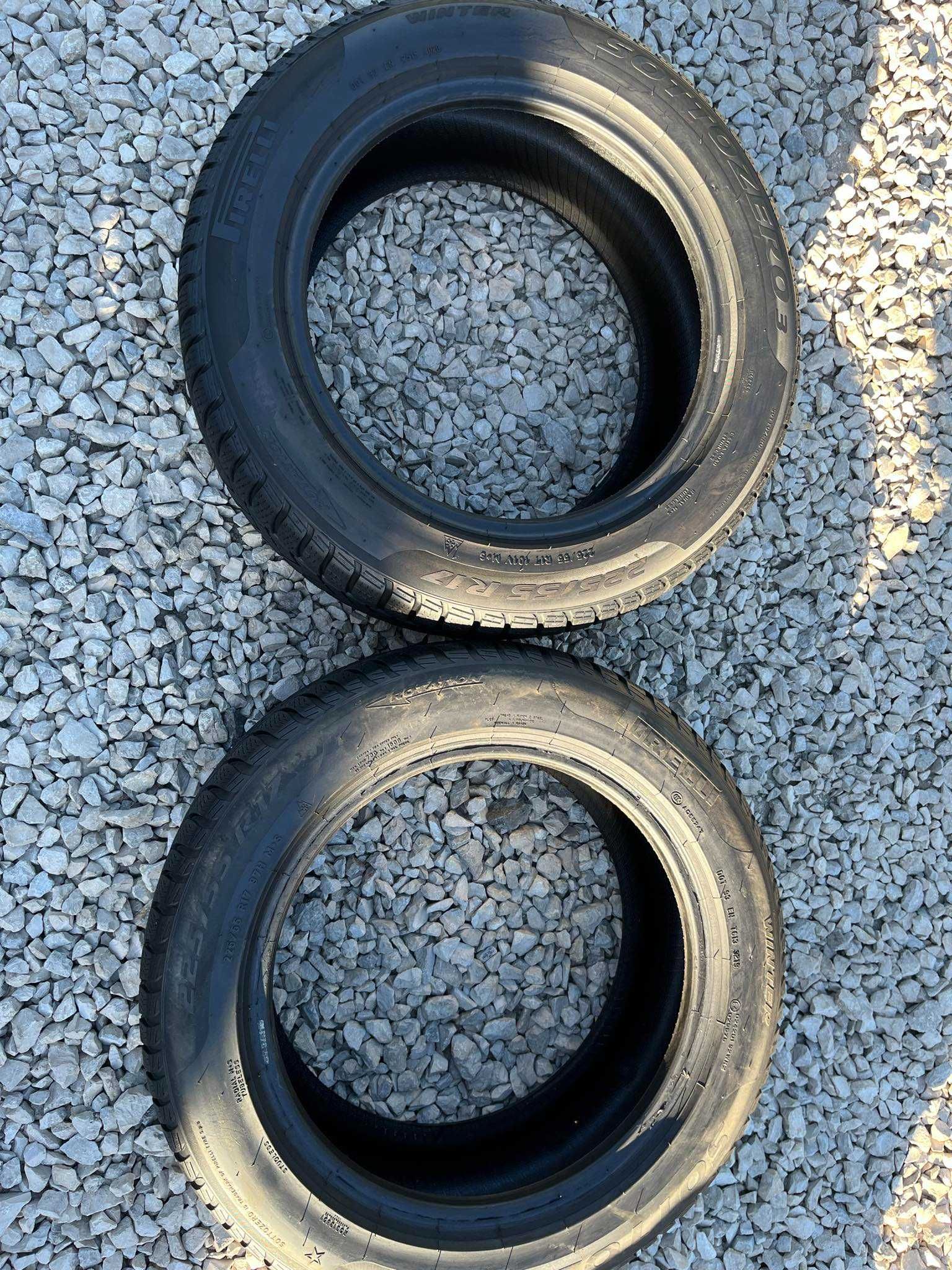 Opony 225/55R17 Pirelli Sottozero 3 Zima 2sztuki 6,10mm bieżnika