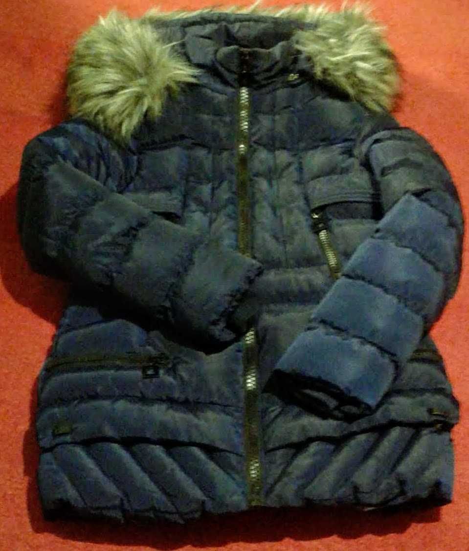 kurtka zimowa ocieplna dodatkowym polarkiem S