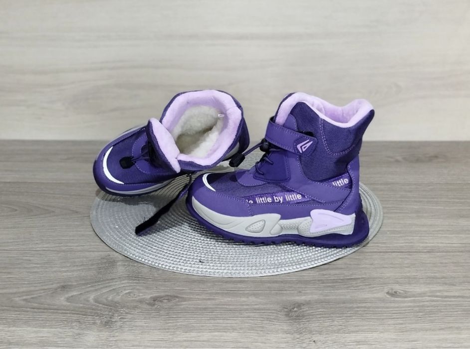 Сапоги зимние чоботи черевики зимові фіолетові 22 23 24 25 26