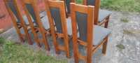 Krzesła tapicerowane drewniane 6 szt