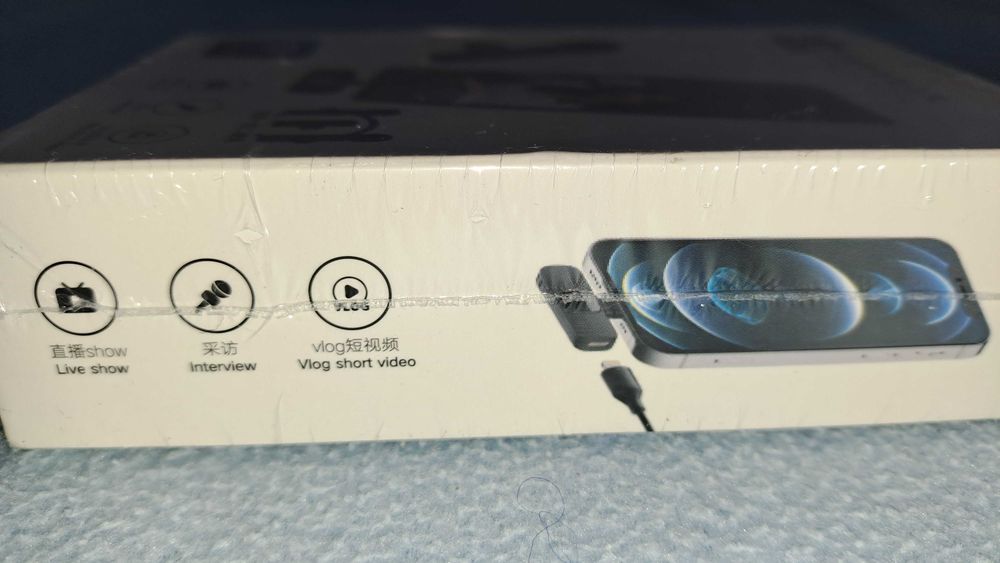 Microfone sem fio para telemóvel com entrada USB-C e Iphone. Novo