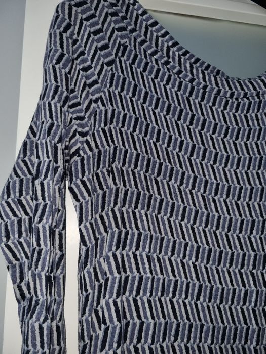 Vestido Benetom  Padrão Azul e Cinza