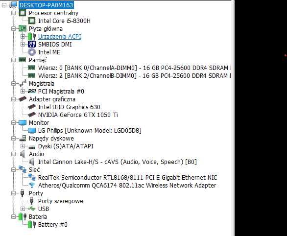 Acer Aspire 7 A715-72G•i5-8300H•GTX 1050Ti•32GB RAM•2× SSD•Stacja USB