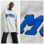 H&M S-L owersizowa bluza Monaco szary melanż