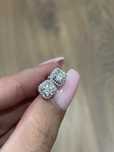Серьги-гвоздики в серебре 925, муассанит 0.50ct GRA