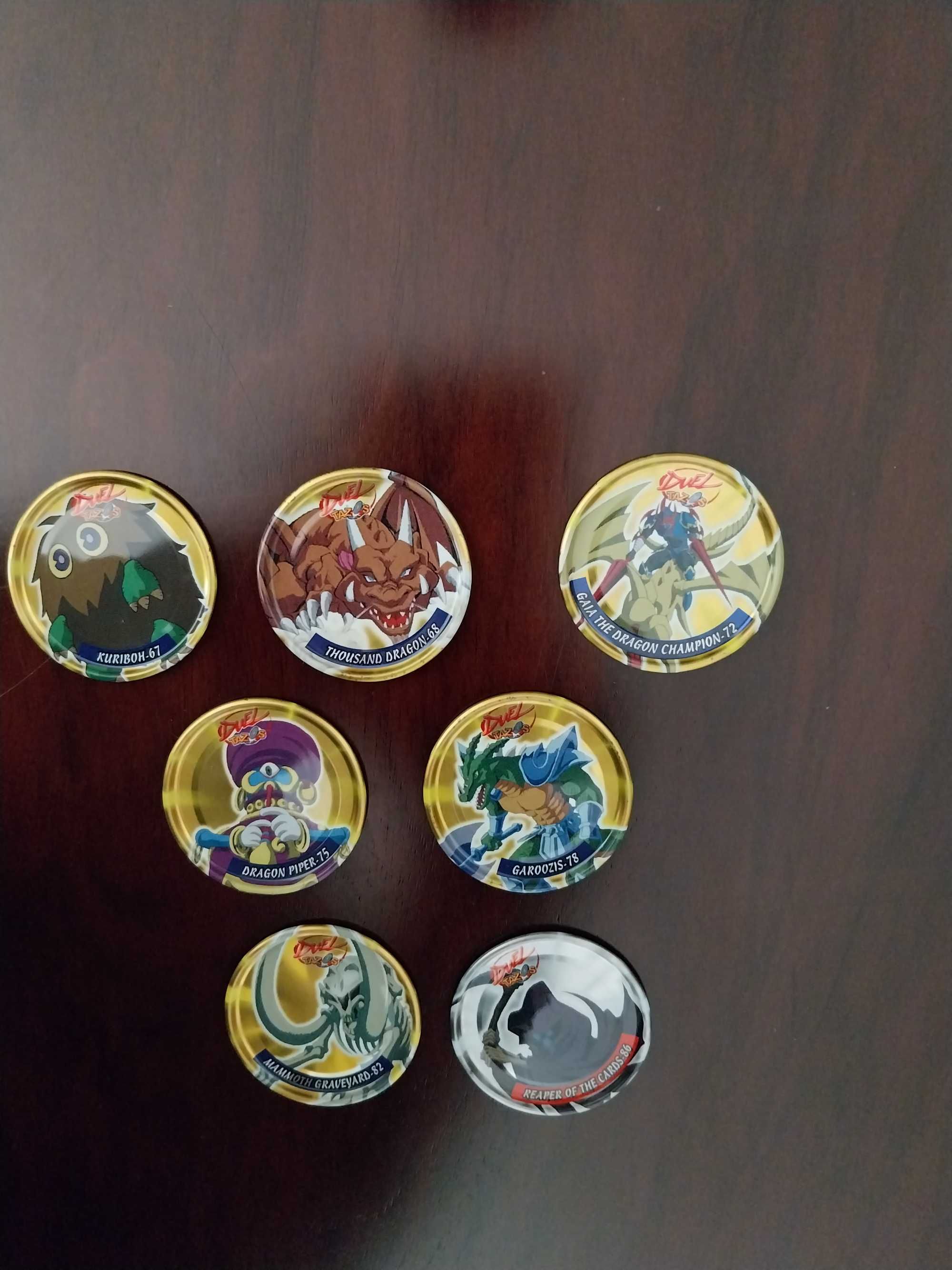 Conjunto de 7 Duel Tazos Yu Gi Oh