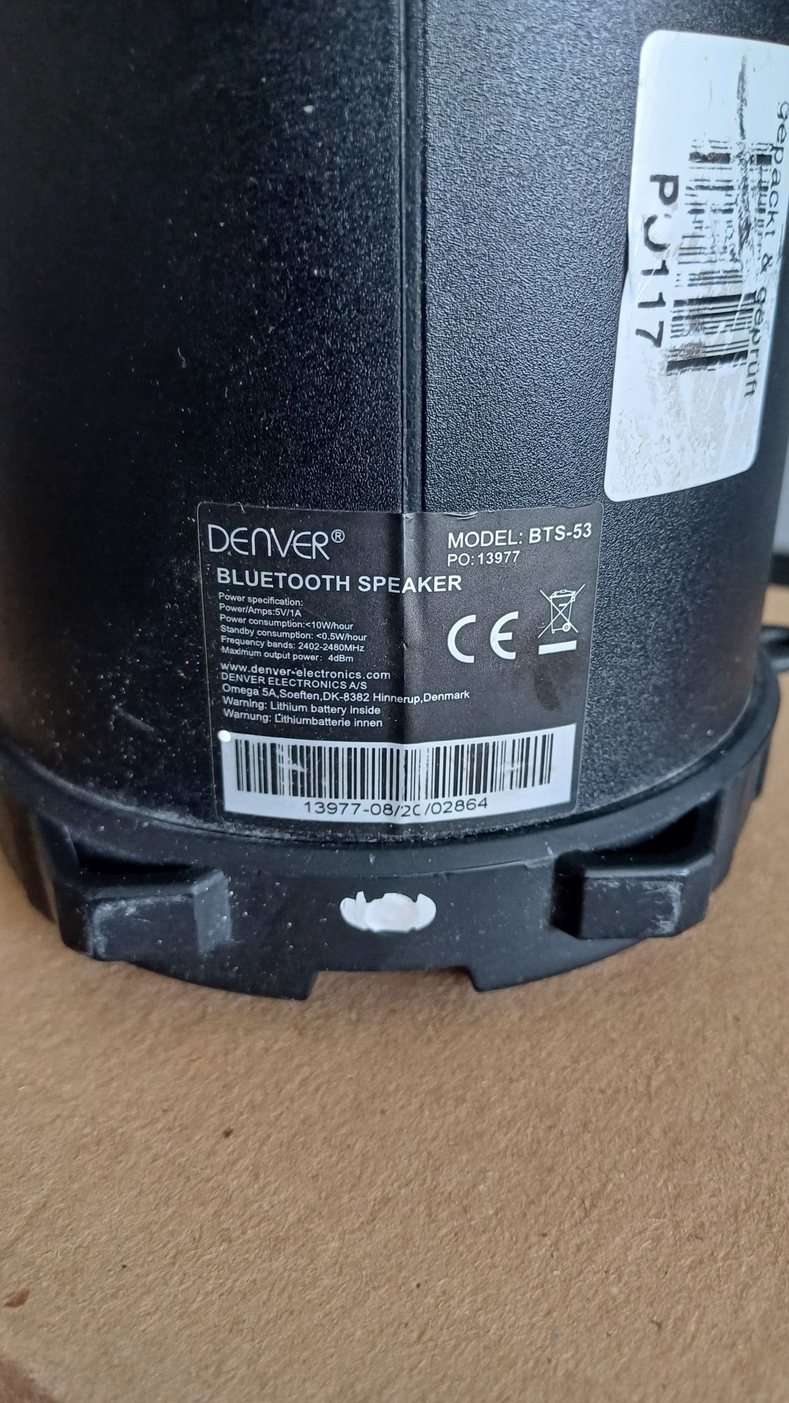 Колонка аудіо Denver BTS-53 Bluetooth, AUX, USB, SD card
