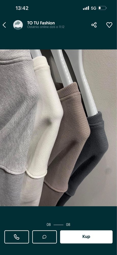 Mooij szara sukienka dresowa oversize one size