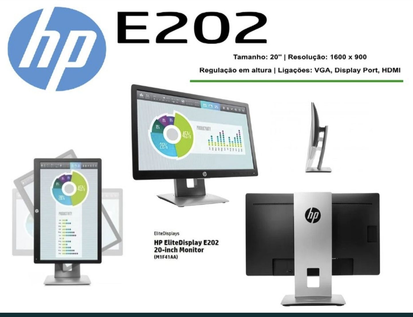 Monitor HP EliteDisplay E202 (Novo em caixa)