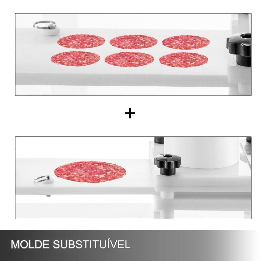 Prensa de Hambúrguer em Aço Inoxidável - 130mm, Uso Comercial