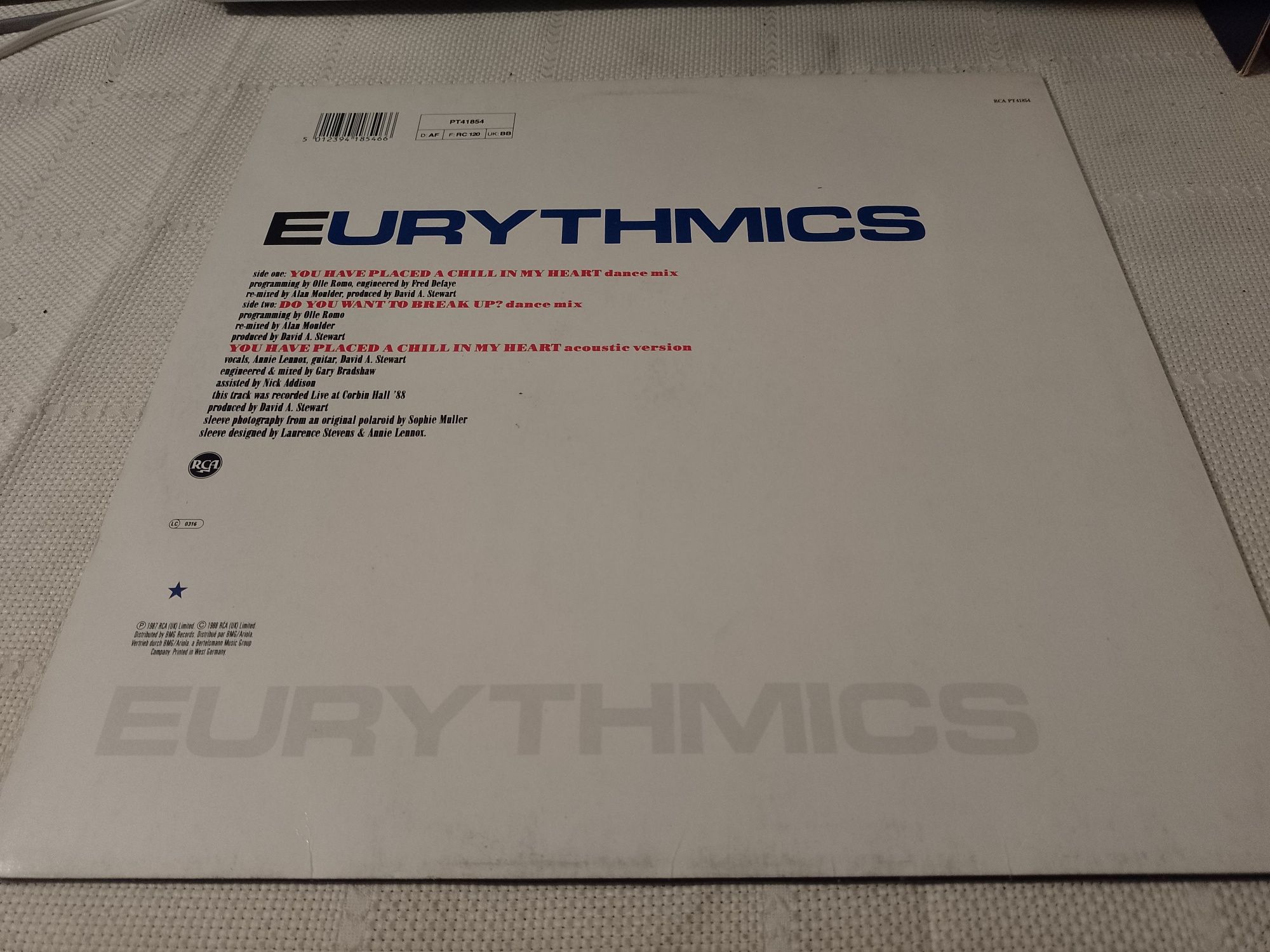 Maxi singiel 12" Eurythmics "You Have Placed A Chill In My Heart"