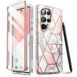 Etui Supcase Cosmo Mag na Samsung Galaxy S25 Ultra - marmurowo-różowe