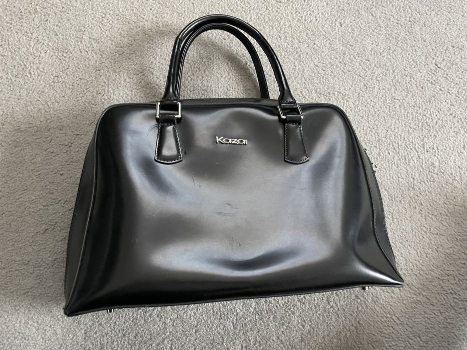 Torebka kazar skóra licowa czarna duza piekna