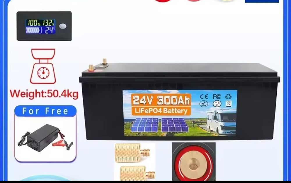 Magazyn 24V 300Ah (25.6V) Akumulator Lifepo4  Bank energii  ( 24V 48V)