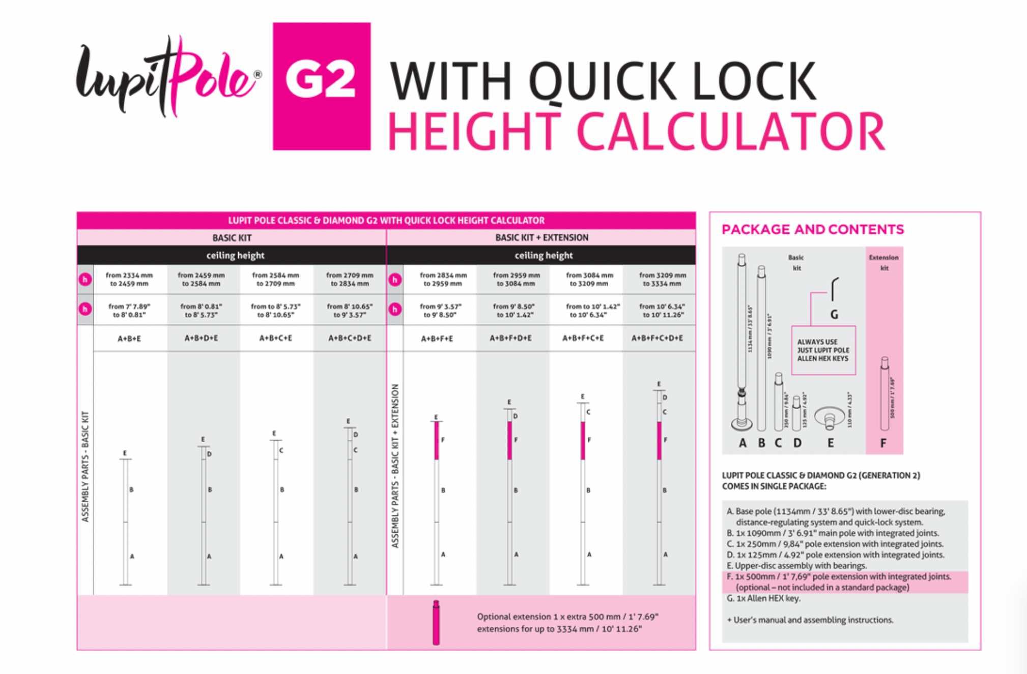 Varão de Pole - Lupit Pole Quick Lock