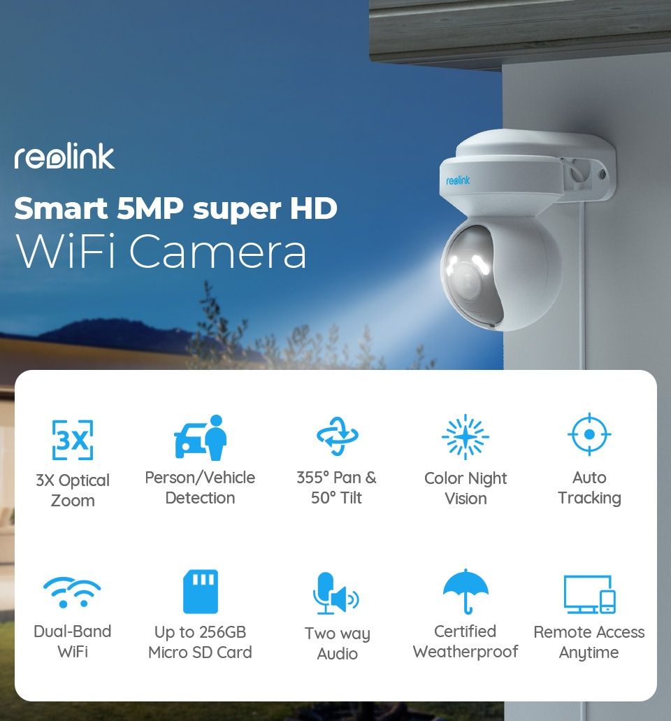 IP WiFi камера вулична Reolink E1 outdoor 5mp