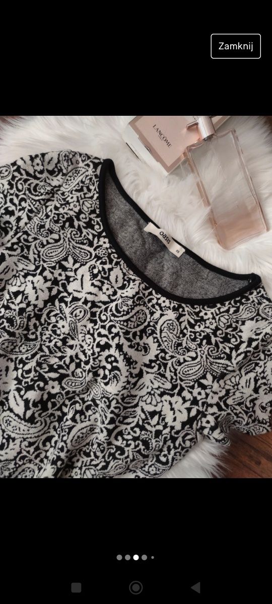 Oasis Sukienka we Wzorek taliowana ciepły materiał 
Rozmiar XS
